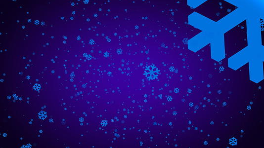 蓝色雪瀑动画在蓝色背景上视频的预览图