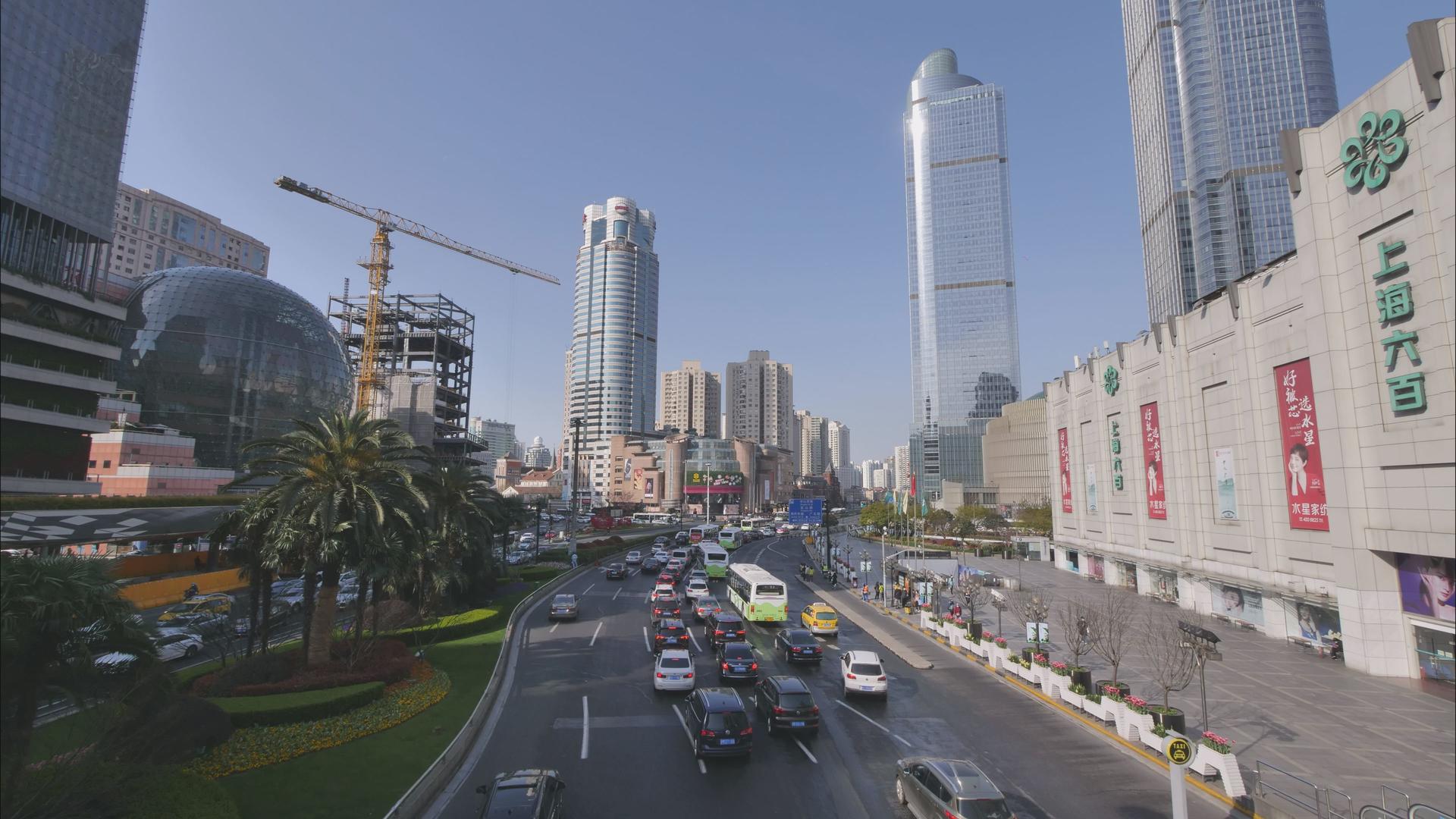 上海徐家汇车流延时4K视频的预览图