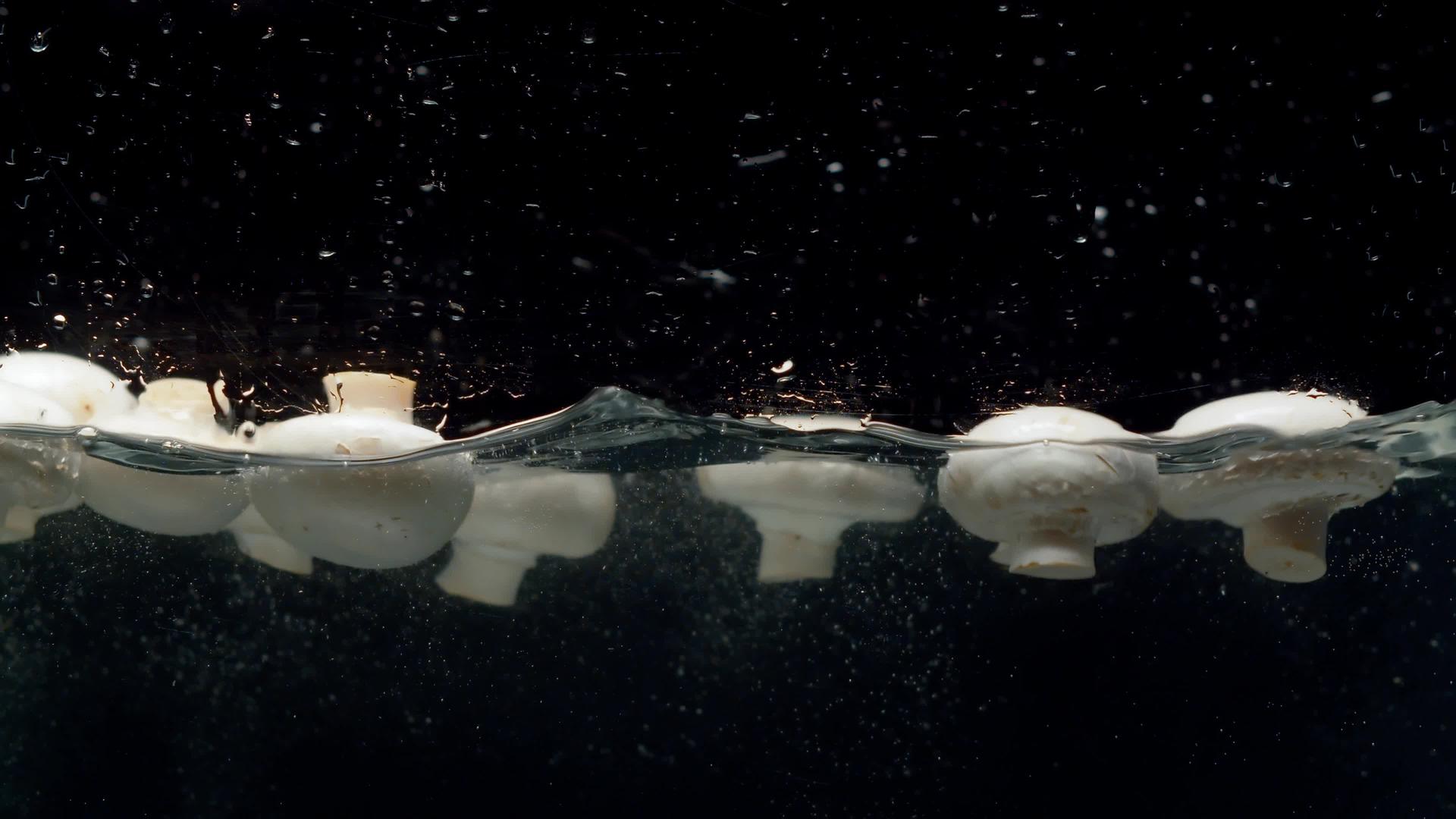 蘑菇掉进水里喷出一股飞溅视频的预览图