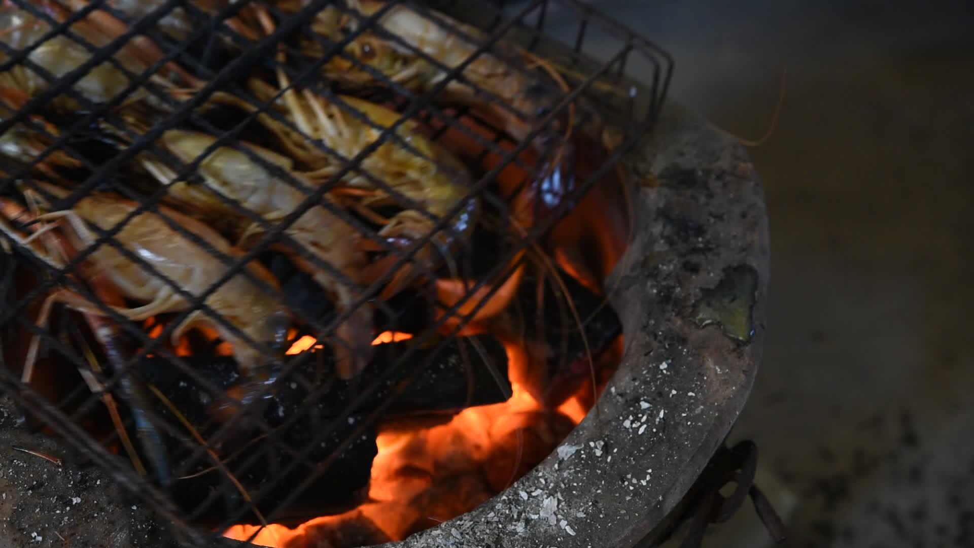 烤虾大淡水虾视频的预览图