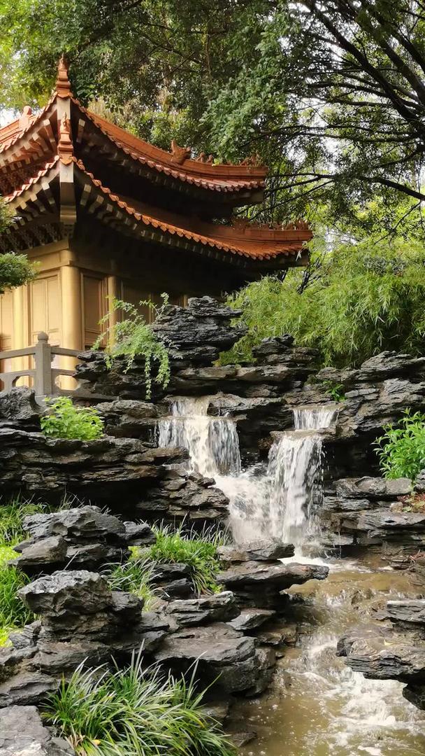 中国风古建筑亭园林山水空镜竖屏视频的预览图