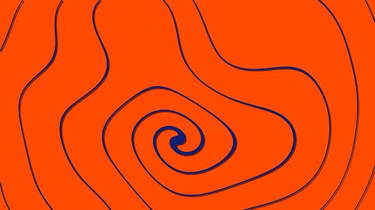 橙色背景的蓝色异常螺旋旋转R视频的预览图