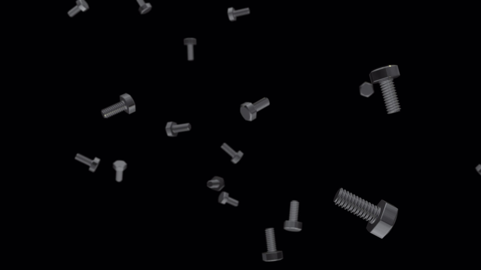 螺栓以零重力旋转在空中漂浮30D选择性焦点模糊视频的预览图