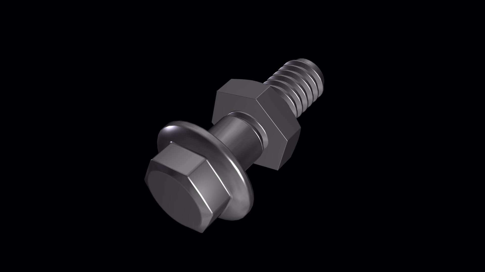 螺栓和螺母紧固螺母和螺栓金属灰色动画螺栓在一个视频的预览图