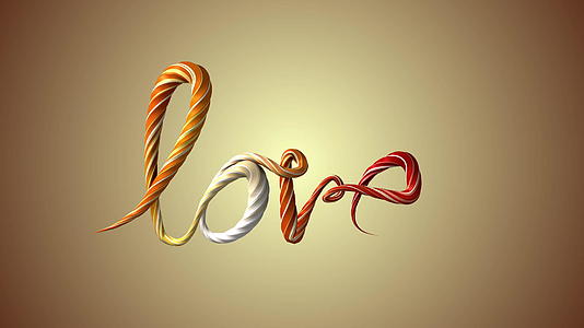 文字爱的动画编织的绳索创造了爱这个词的剪影结视频的预览图