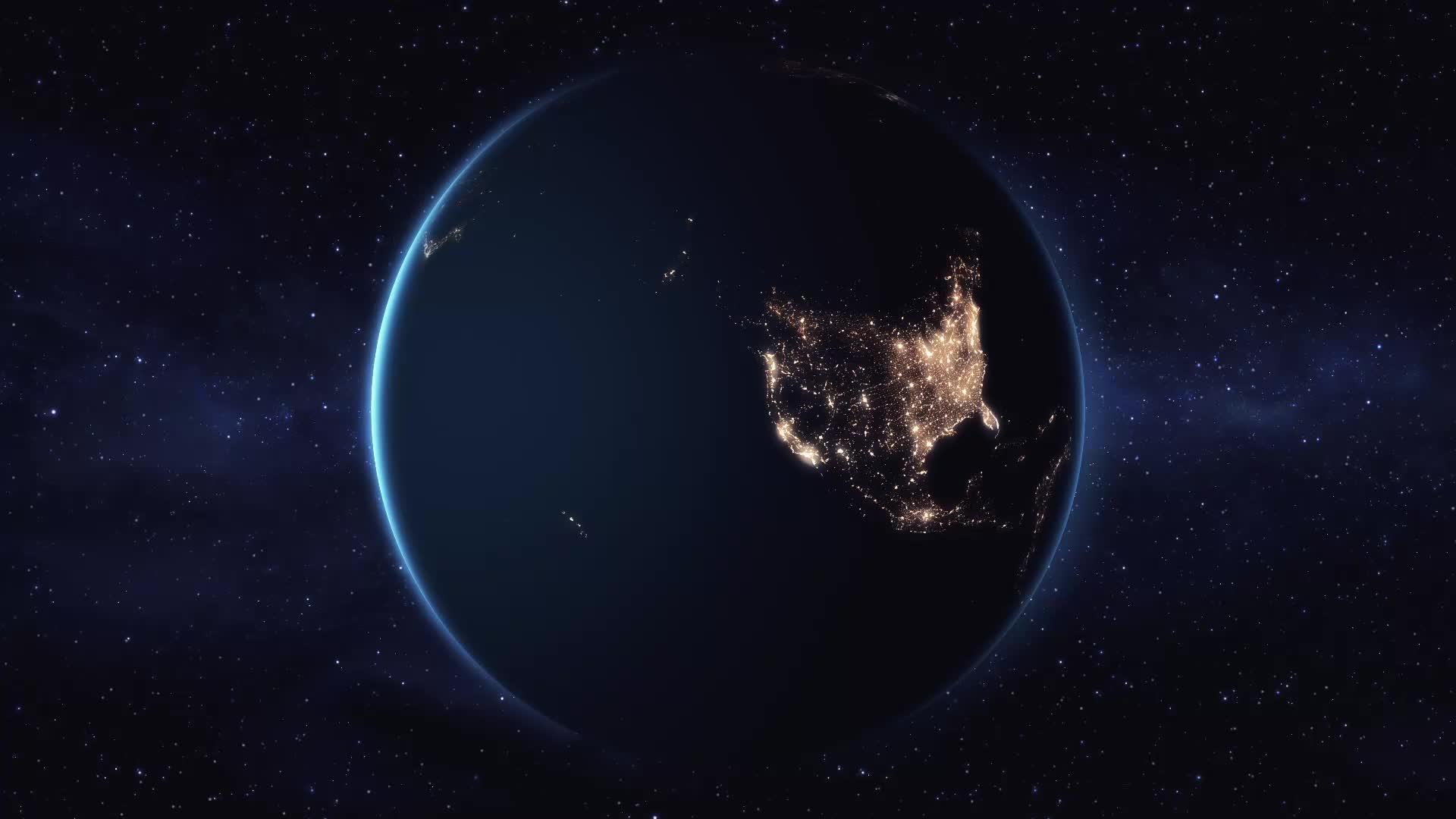 地球出现在黑色背景的外部视频的预览图