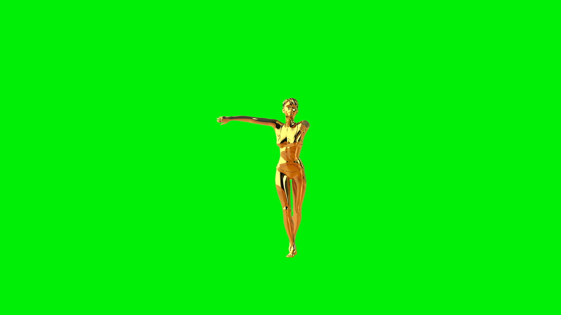 美丽的金色女人萨尔萨舞绿屏视频的预览图