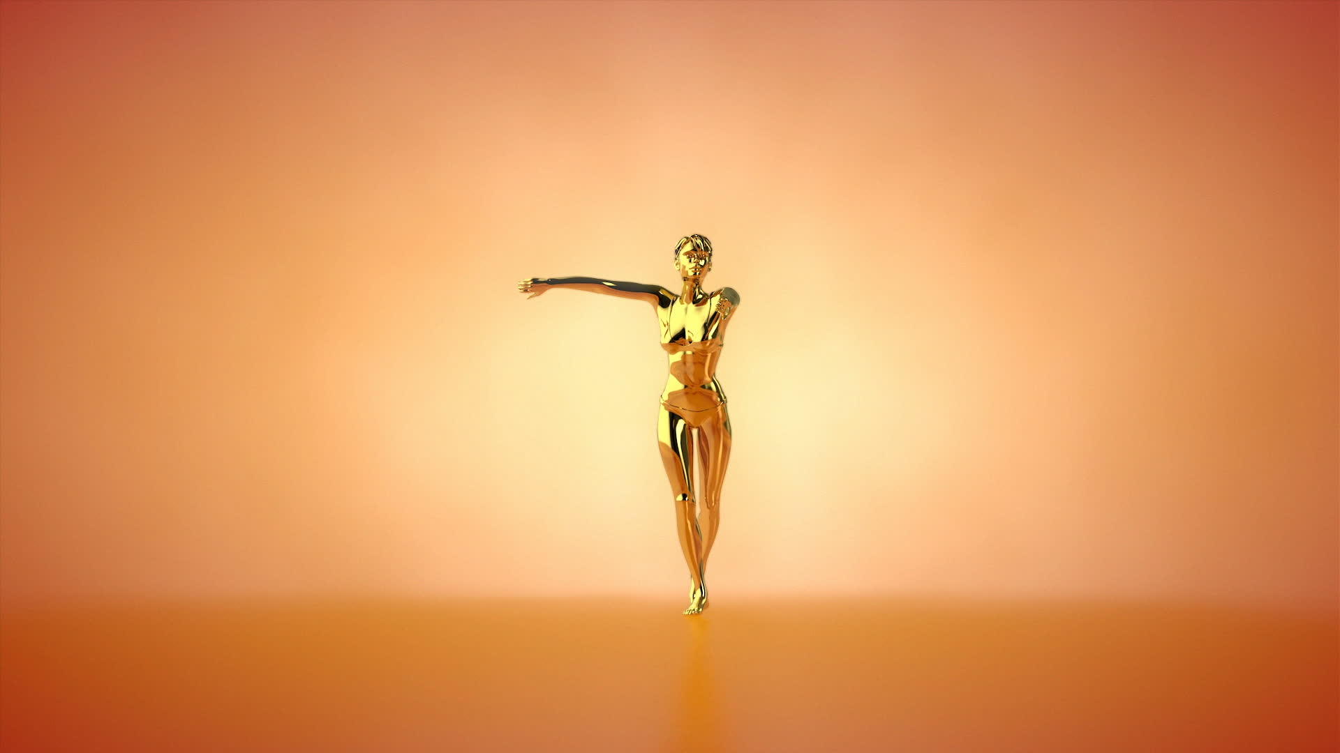 美丽的金色女子萨尔萨舞橙色工作室视频的预览图
