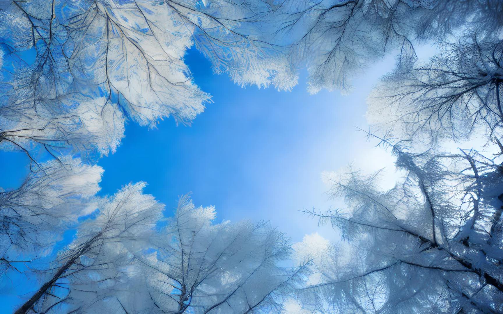 雾凇和蓝天在阿尔山视频的预览图