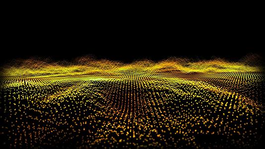 未来抽象数百万萤火虫在波形声音音频音乐球振荡可视化视频的预览图