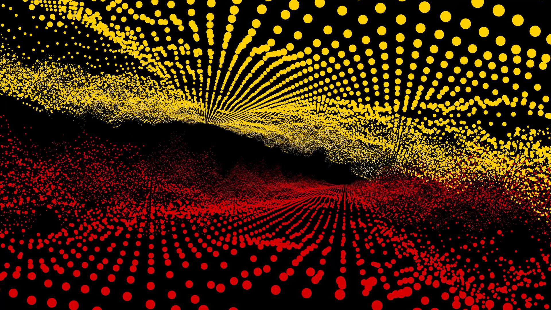 未来派抽象红黄波形维球振荡视频的预览图