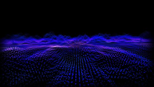 未来的抽象紫色蓝色飞过波浪声音音频音乐球振荡可视化波视频的预览图