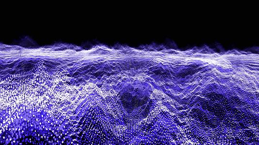 未来抽象的蓝白声波球形可视化波技术数字表面和粒子视频的预览图