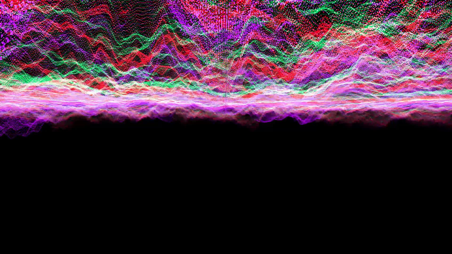 未来派抽象红色、粉色和绿色倒置波形球可视化波技术数字表面视频的预览图