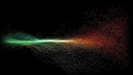 未来抽象彩虹粒子螺旋波形视频的预览图