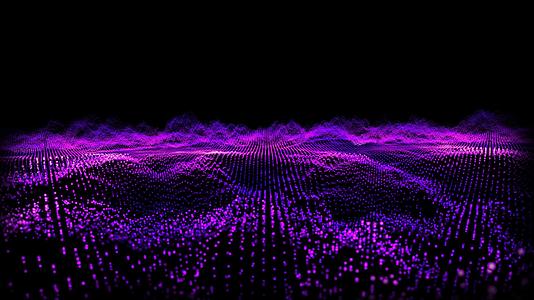 未来抽象紫色波形声音音频音乐球可视化波技术数字视频的预览图