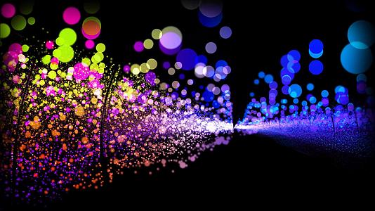 未来抽象彩虹百万粒子闪烁波形维度可视化波技术数字视频的预览图