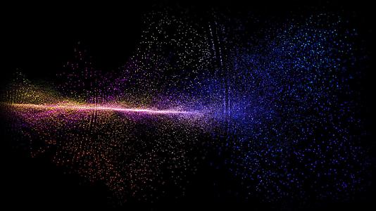 未来抽象彩虹百万粒子螺旋波形维度可视化波技术数字视频的预览图