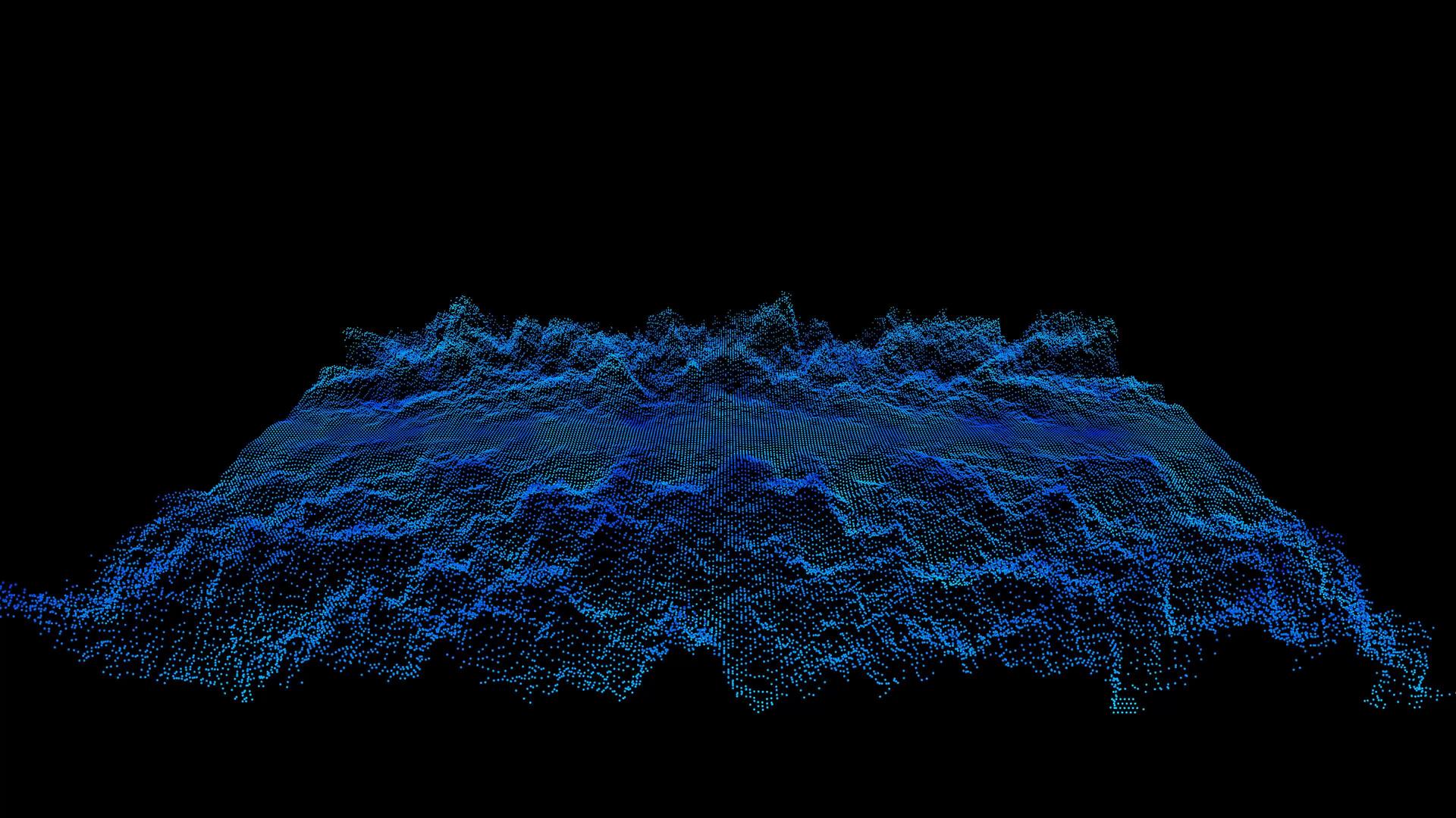 抽象蓝图波形声音音频音乐可视化波技术数字表面视频的预览图