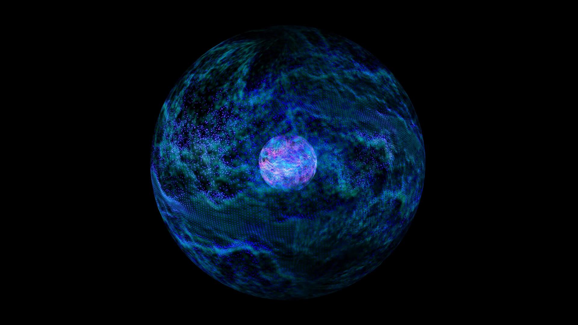 抽象彩色核心炸药可视化波技术视频的预览图