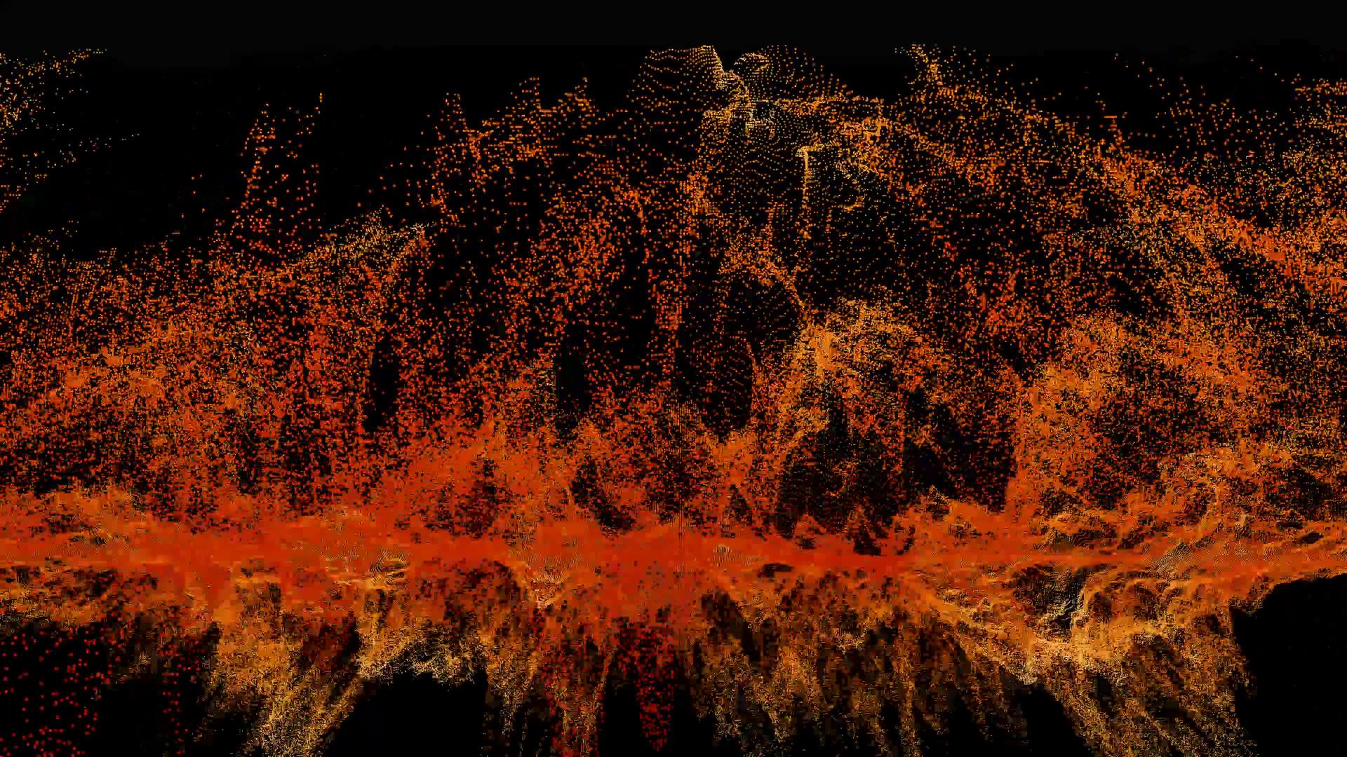 岩浆波形球振动可视化波技术和数字表面的颗粒星视频的预览图