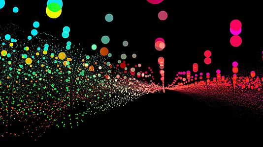 微粒闪亮波形尺寸可视化波技术数字数据学习数百万粒子粒子视频的预览图