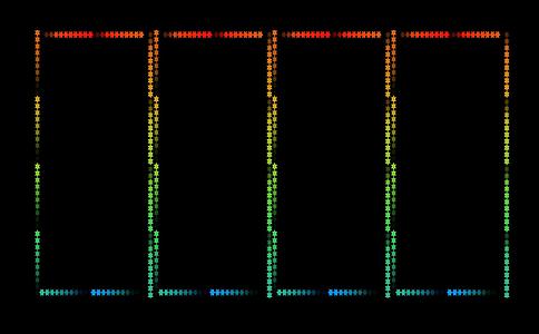 六边彩虹四边框数字在黑屏线上慢慢淡化视频的预览图