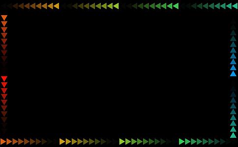 三角形彩虹边框数字在黑屏线上慢淡化视频的预览图
