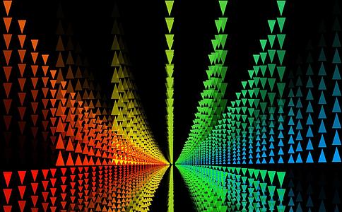 三角形彩虹翼波数在黑屏上慢慢淡化视频的预览图