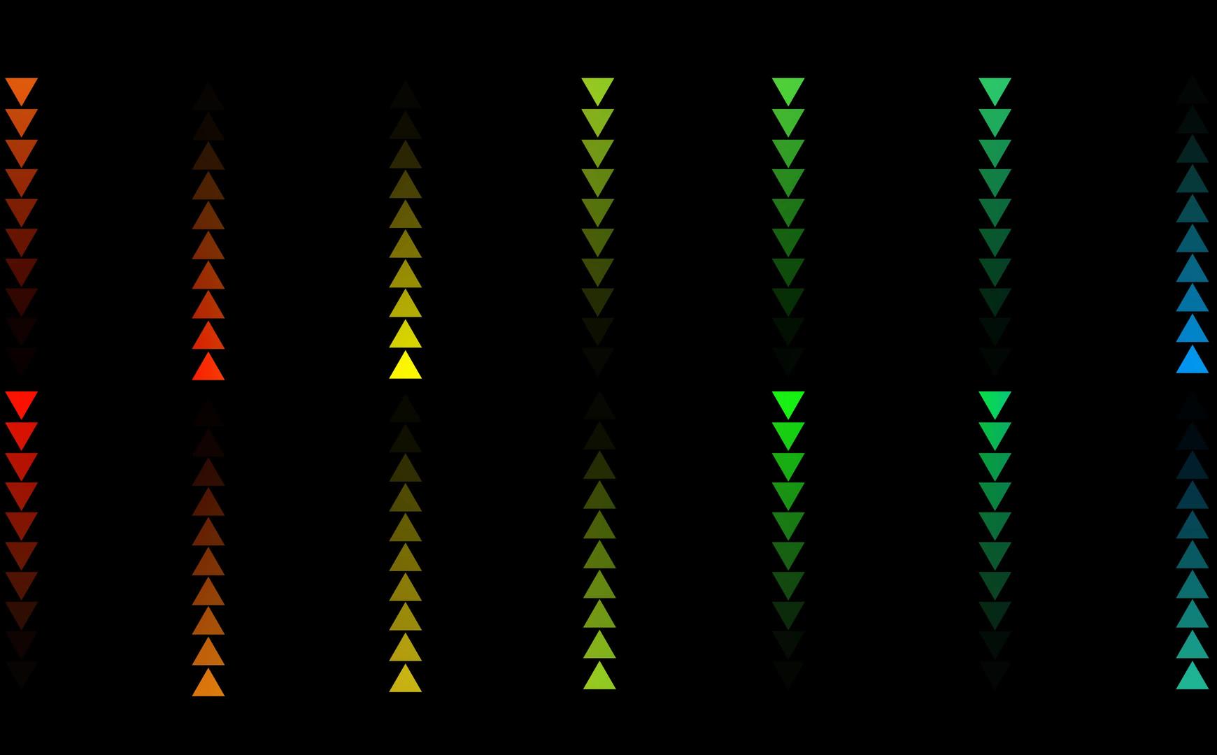 三角形彩虹上下数字在黑屏线上慢慢淡化视频的预览图