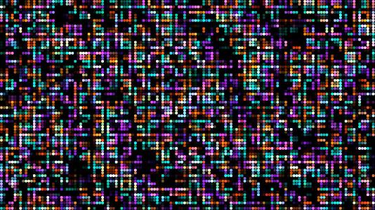 动画抽象红橙黄紫水蓝小光粒子图案波形振荡可视化波形视频的预览图