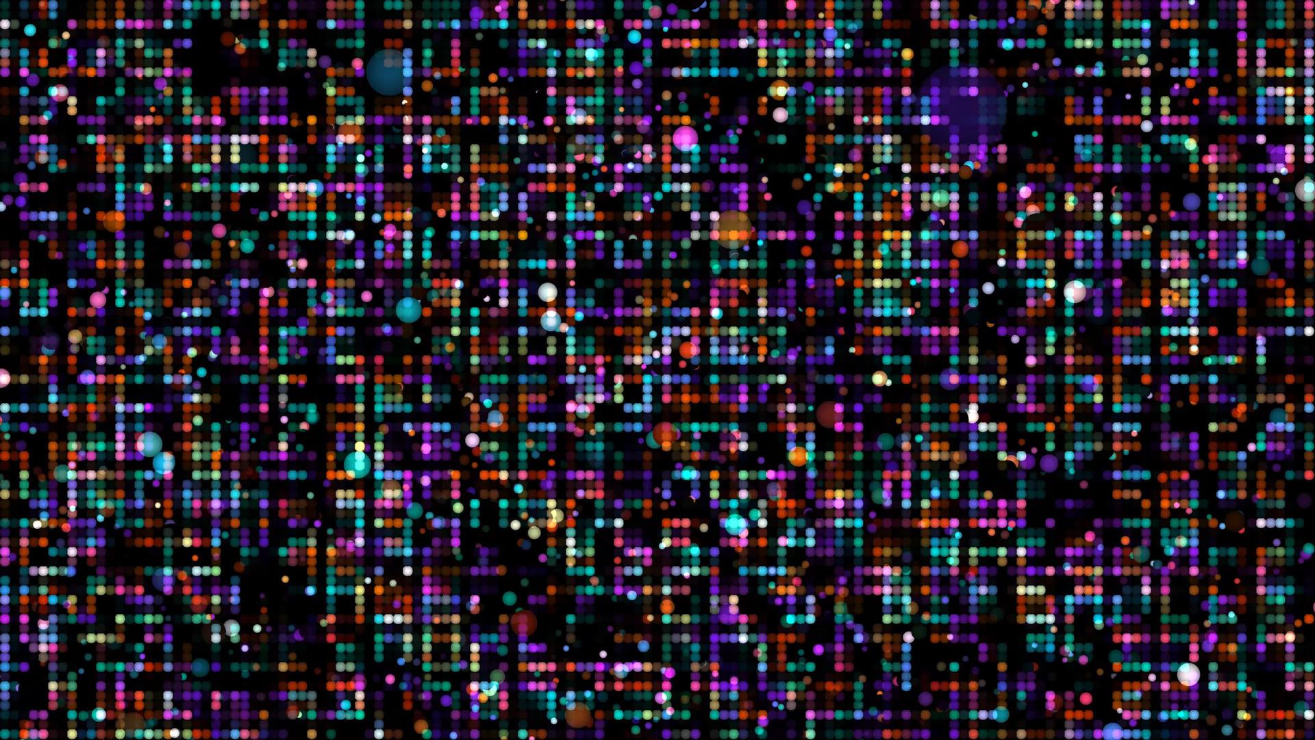 动画抽象红橙黄紫水蓝小光点粒子图案波形振荡可视化视频的预览图