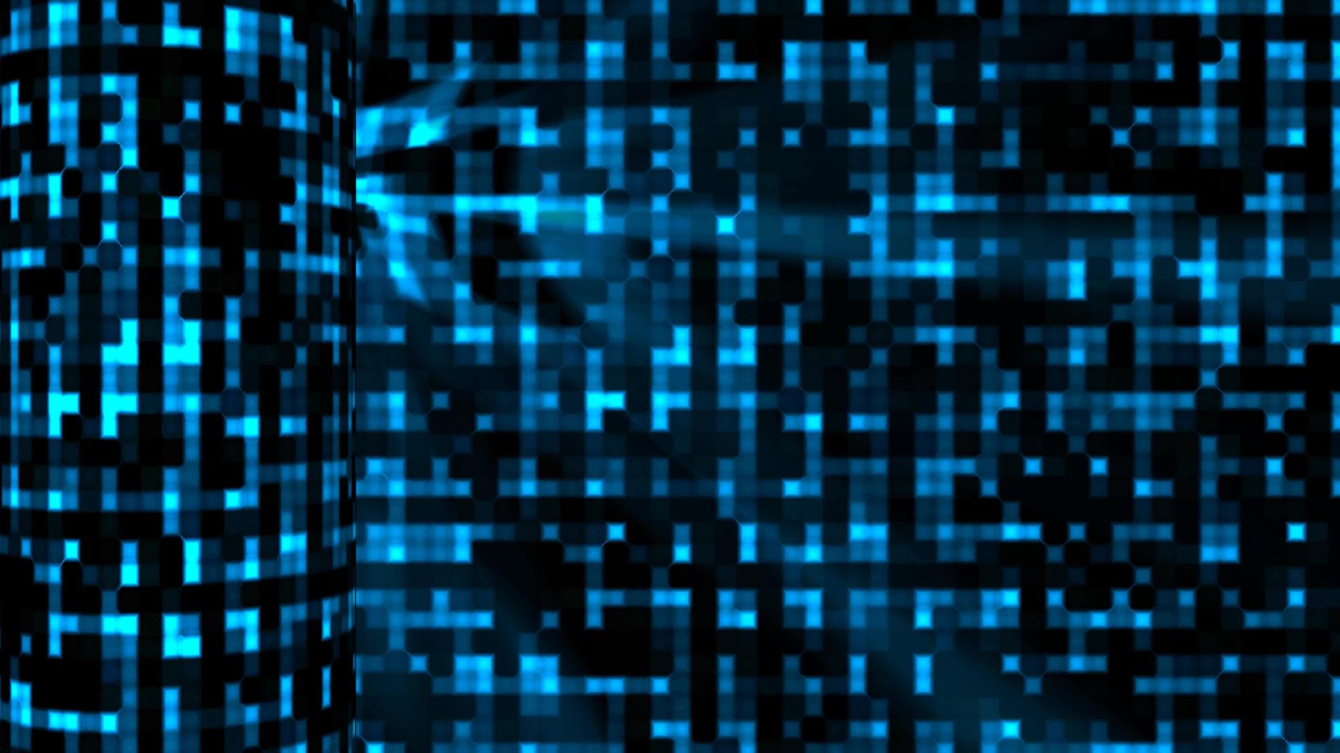 未来派抽象小方圆柱波技术可视化蓝色色调数字表面视频的预览图