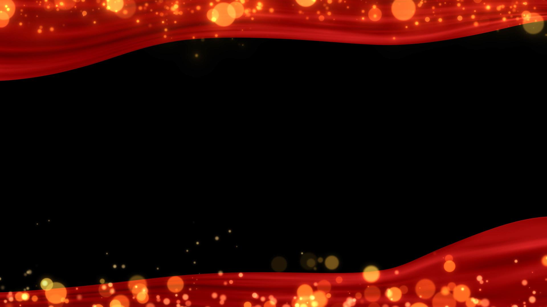 炫耀粒子上下红色丝绸边框幕布动画视频的预览图
