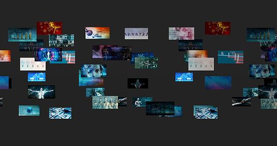 视频墙背景作为数字技术的概念视频的预览图