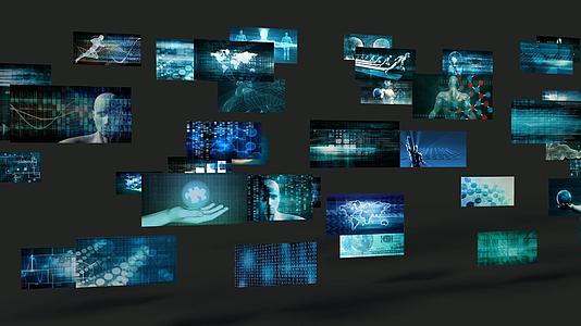 视频墙抽象音频具有商业技术屏幕概念视频的预览图