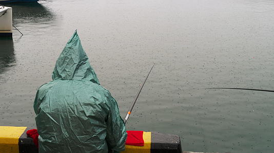 渔夫在雨中游荡视频的预览图