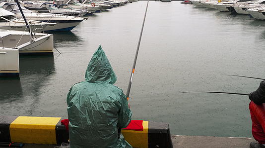 渔夫在雨中游荡视频的预览图