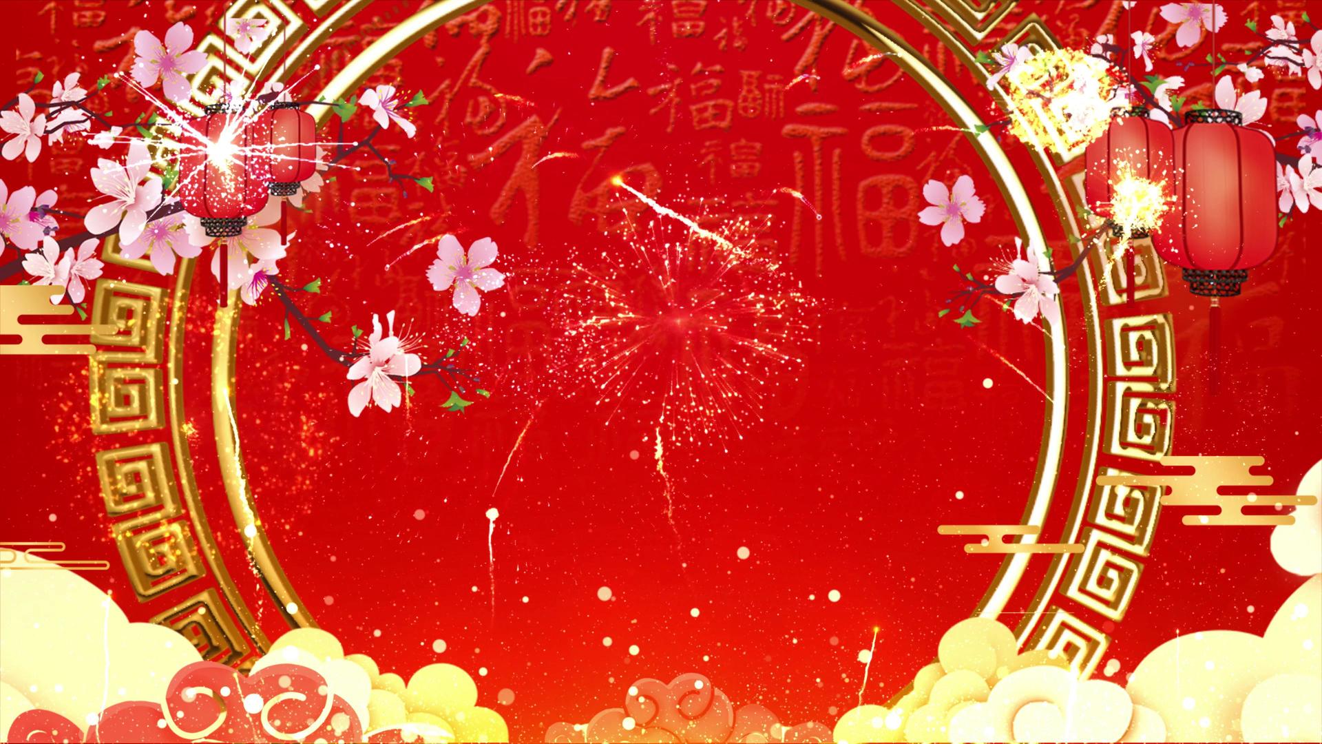 4K新年喜庆红色led舞台背景视频的预览图