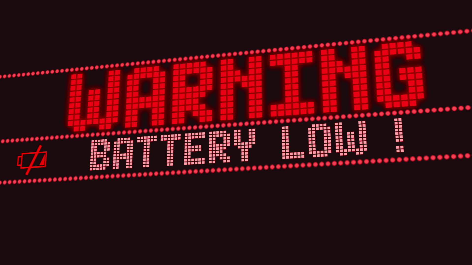 低电池警告屏幕文字系统信息通知动画视频的预览图