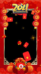 喜庆商业福袋红包装饰拜年边框视频的预览图