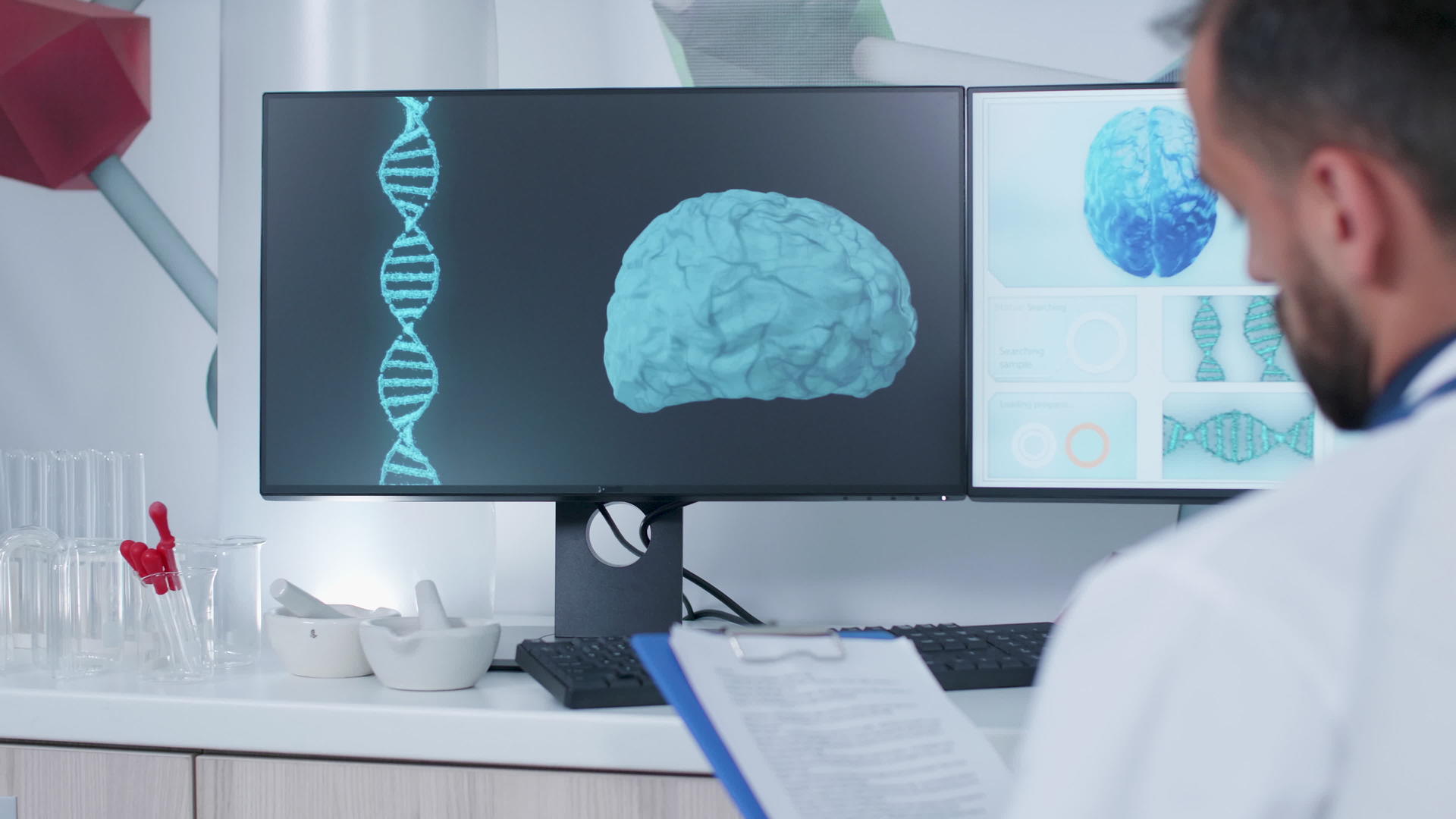 接受3D动脑扫描笔记和学习医生视频的预览图