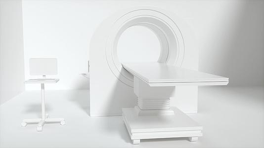 有白色背景ct机器医疗设施3D投影视频的预览图