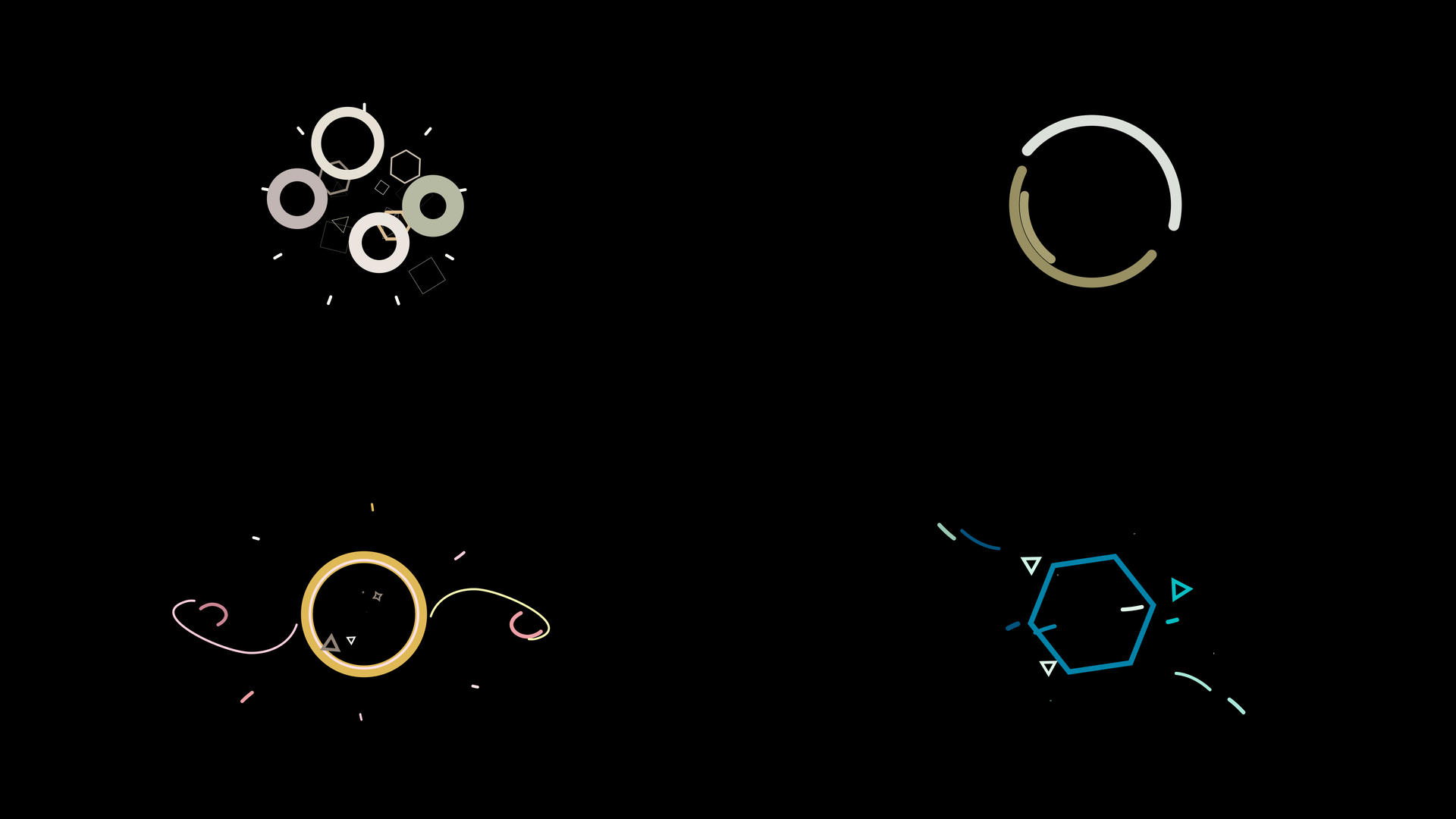 一组组合式修饰元素小动画视频的预览图