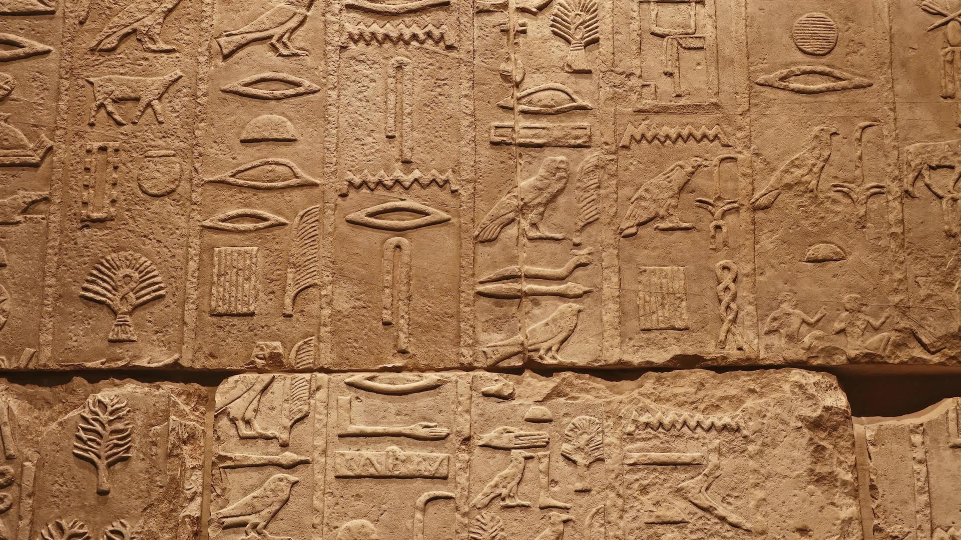 石墙上有古埃及象形文字视频的预览图