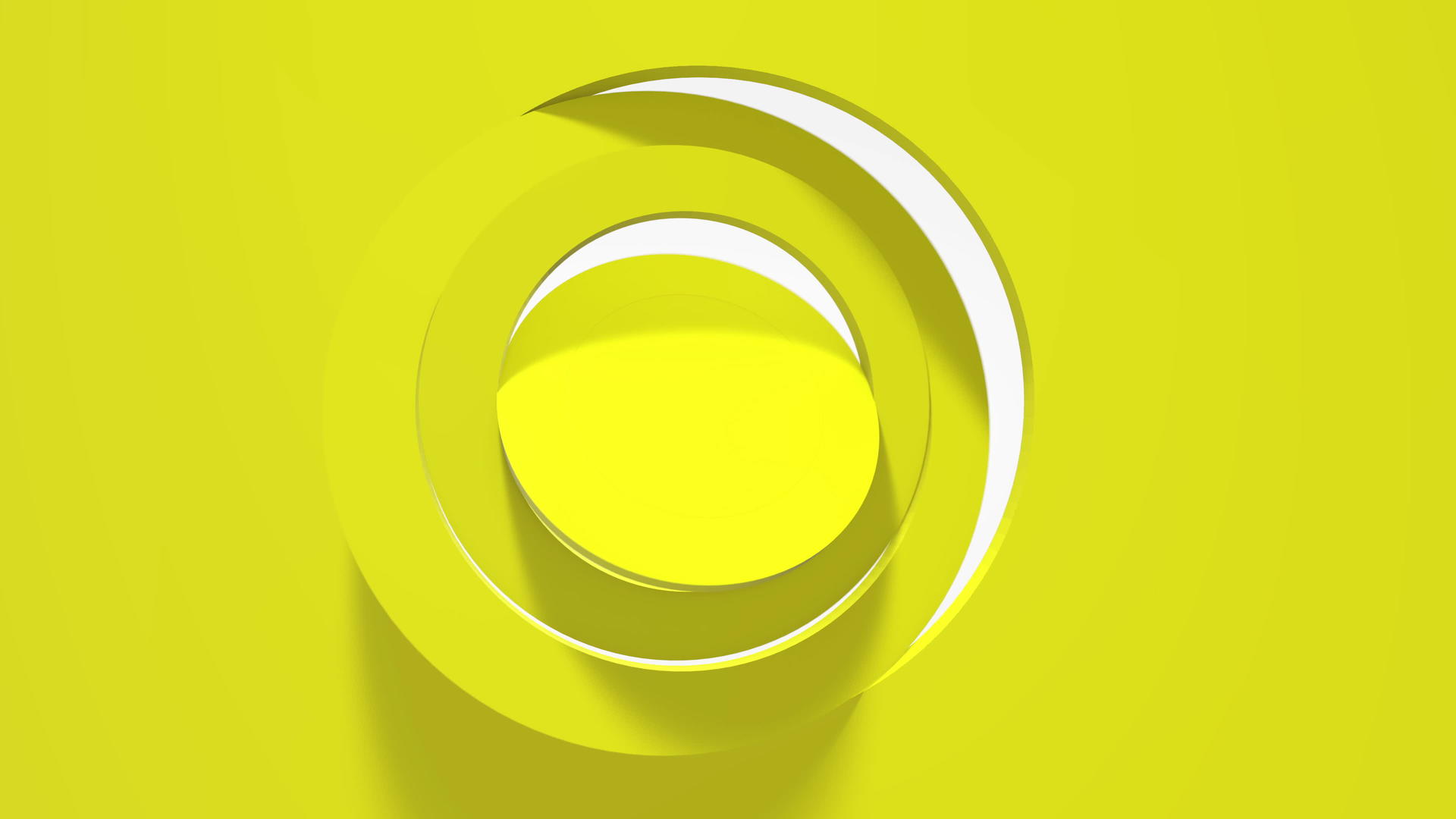 在框架中心旋转的黄色商业背景和圆形窗框的移动3d动画视频的预览图
