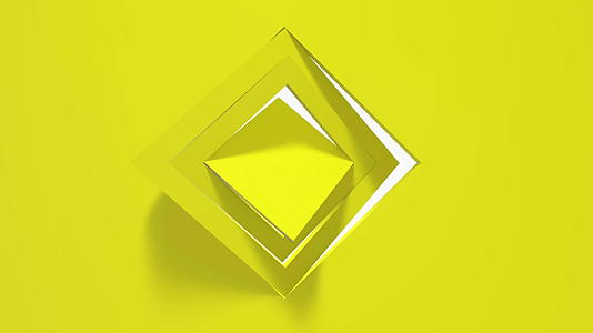 黄色商业背景和方形四边形旋转窗框在框架的中心视频的预览图