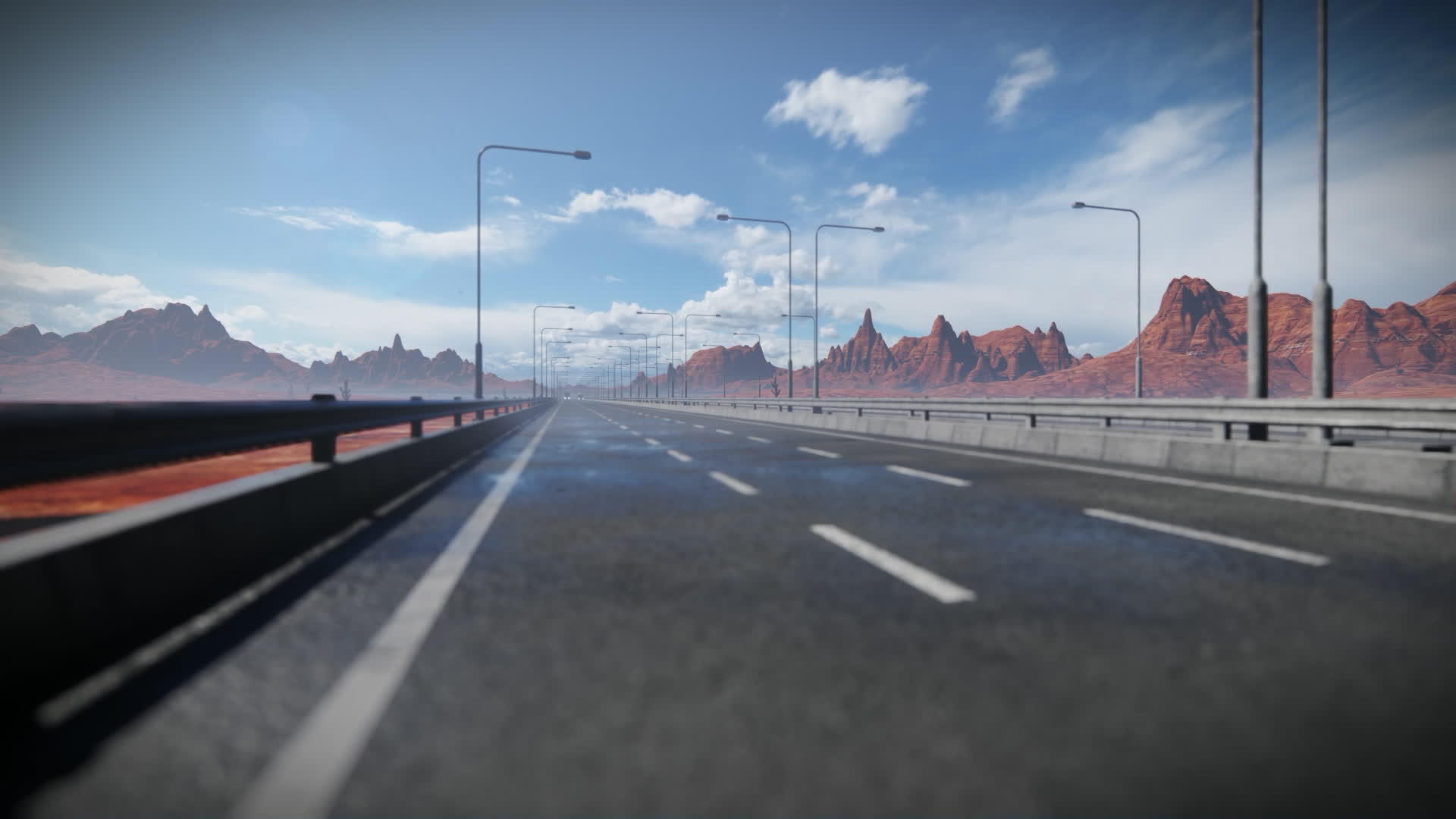 卡车停在一条高速公路上与沙漠山脉和蓝天视频的预览图