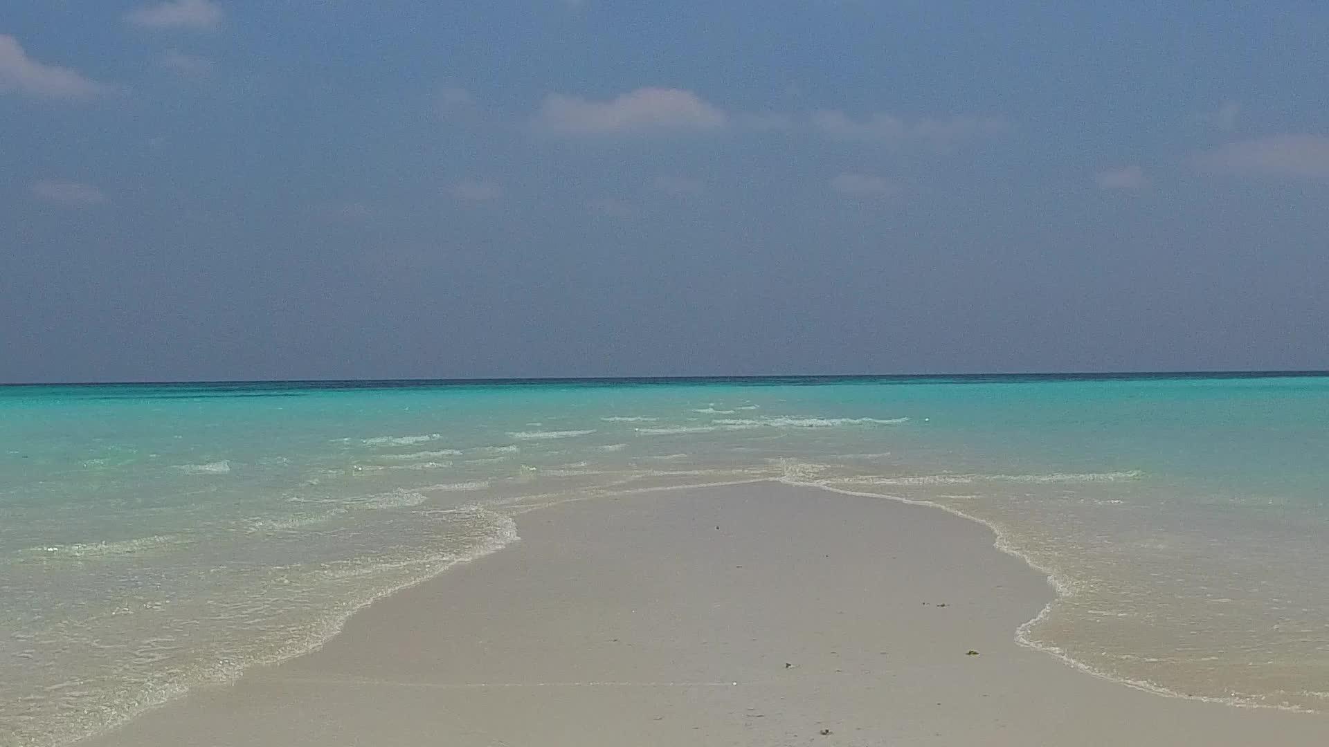 以蓝色海洋为背景的热带海岸海滩生活方式浪漫旅游视频的预览图