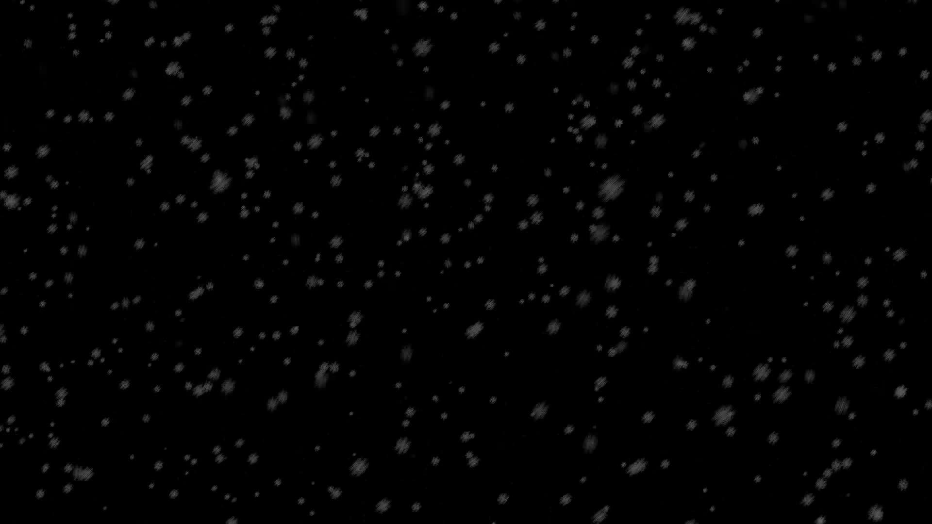 黑色背景下从上面掉下来的大纹理雪花动画视频的预览图